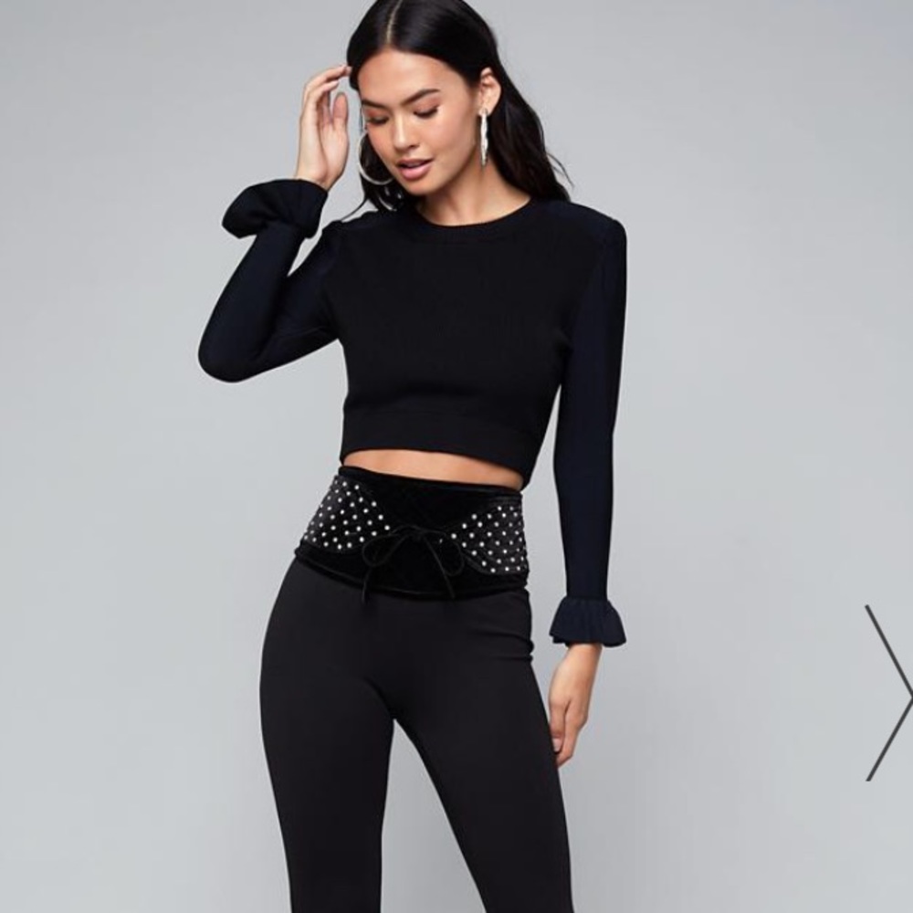 Ruffle crop top sweater
